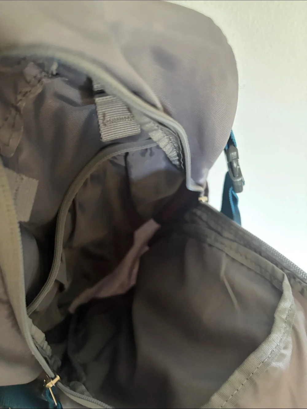 Ozark Trail Gray Backpack with Teal Accent Straps